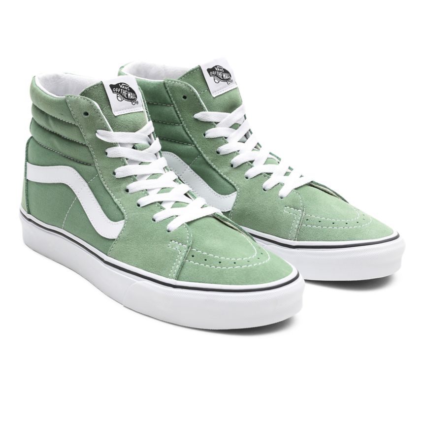 Vans Sk8-Hi Dam Gröna/Vita - Vans Höga Skor Butiker (HJKPD9243)